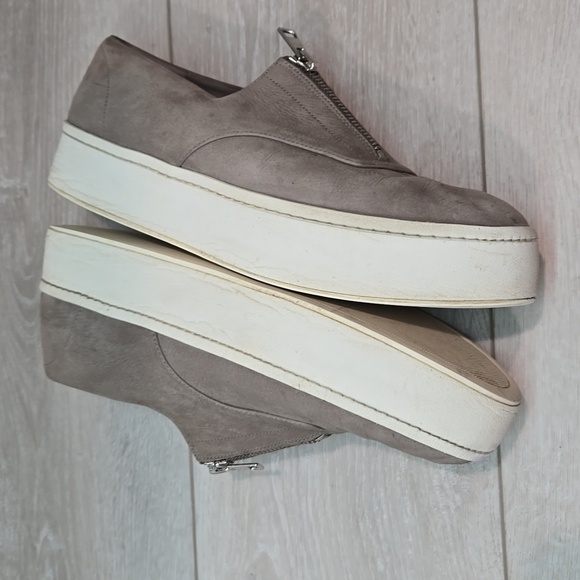 Vince Women Leather Platform Zip front Sneakers shoes sz 8.5M - Picture 8 of 10